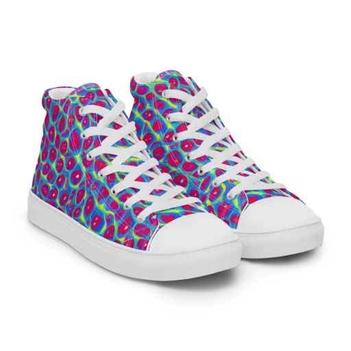 Voltage Bloom on a Men's High Top Canvas Shoes