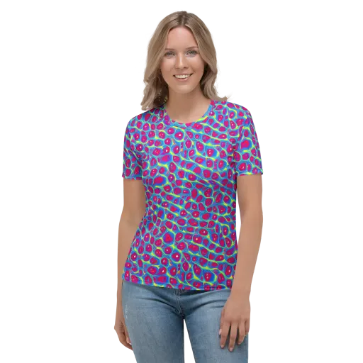 Voltage Bloom on a Women's Crew Neck T-Shirt