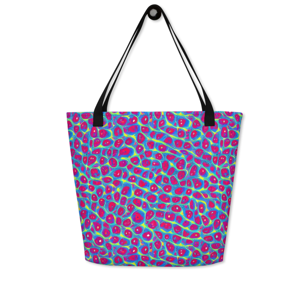 Voltage Bloom on Large Tote Bag W/ Pocket — Front