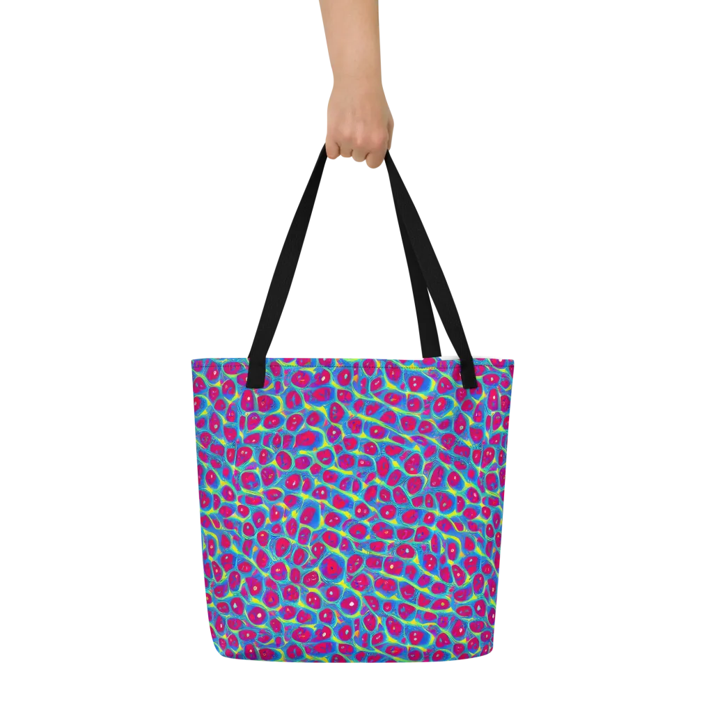 Voltage Bloom on Large Tote Bag W/ Pocket — Front