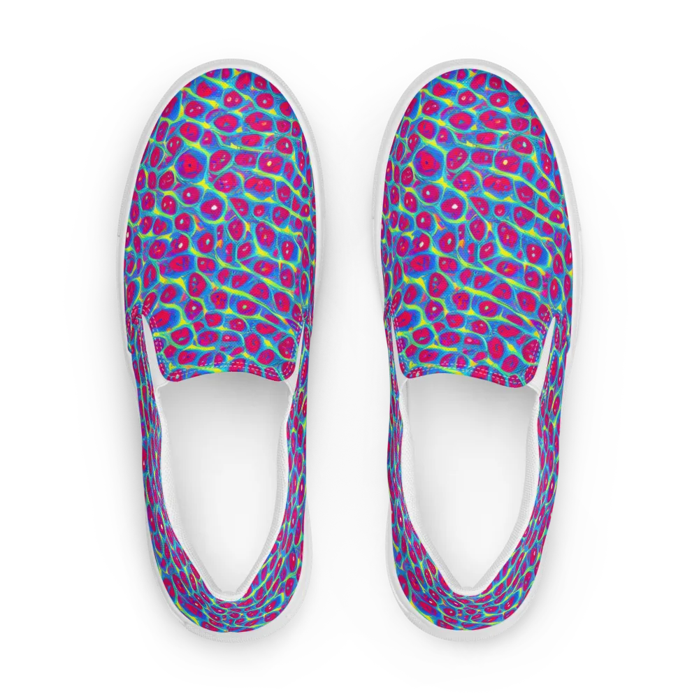 Voltage Bloom on Women's Slip-On Canvas Shoes — Front