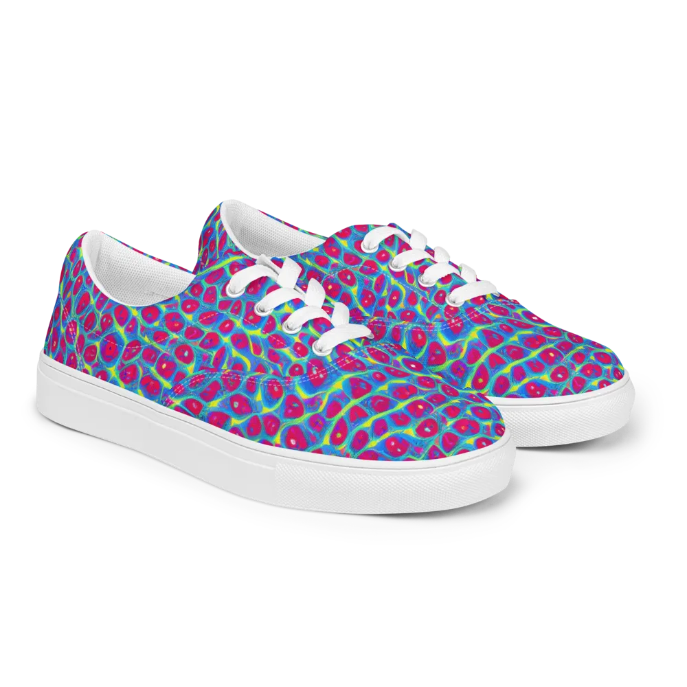 Voltage Bloom on Men's Lace-Up Canvas Shoes — Right Front