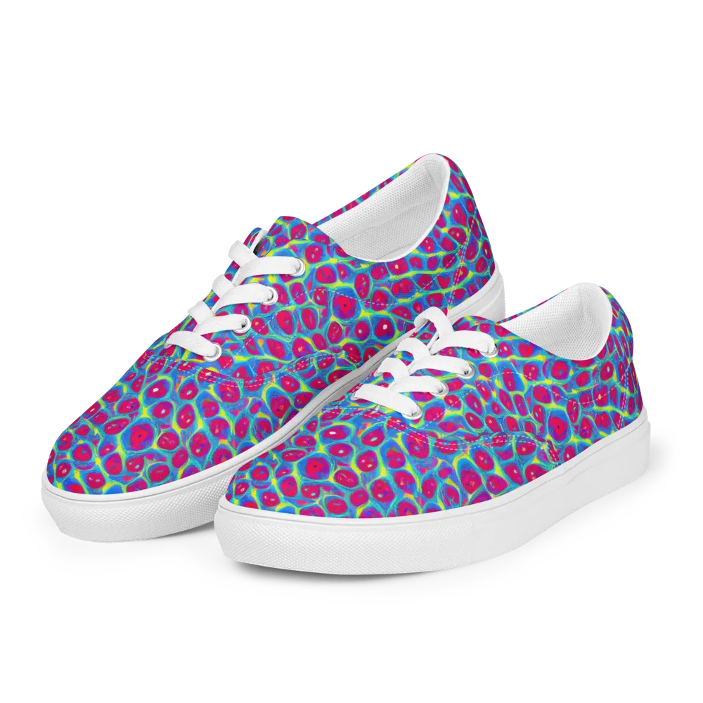 Voltage Bloom on Men's Lace-Up Canvas Shoes — Left Front