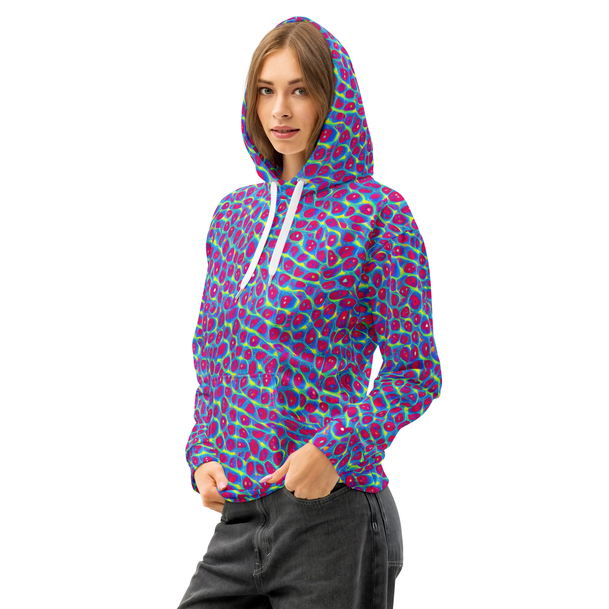 Voltage Bloom on Cotton Hoodie — Left Front