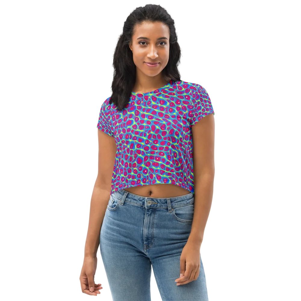 Voltage Bloom on Crop Tee — Front
