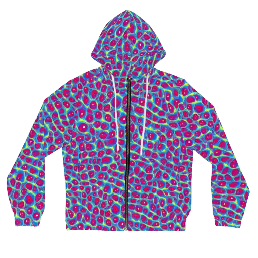 Voltage Bloom on a Women's Full-Zip Hoodie