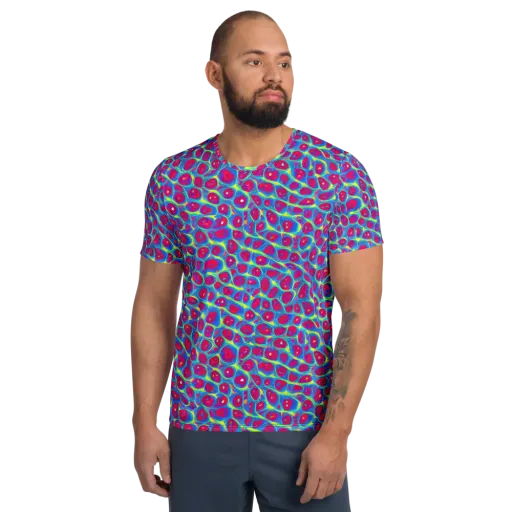 Voltage Bloom on a Men's Athletic T-Shirt