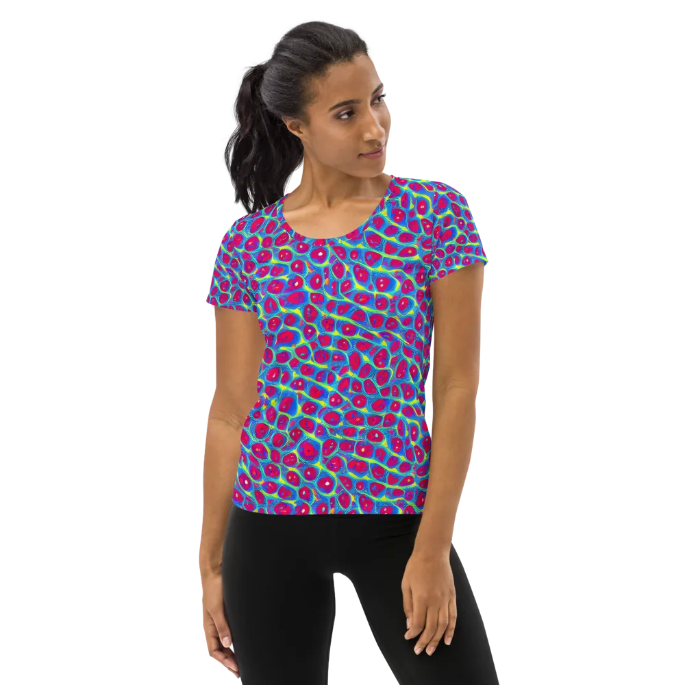 Voltage Bloom on Women's Athletic T-Shirt — Front