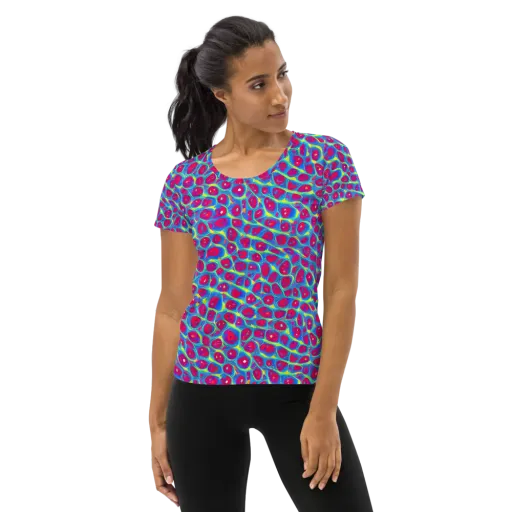 Voltage Bloom on a Women's Athletic T-Shirt