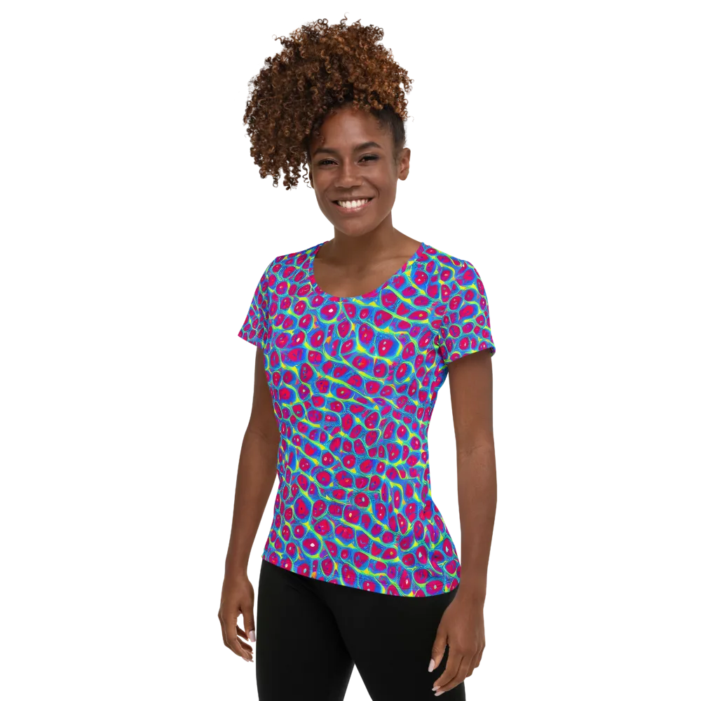 Voltage Bloom on Women's Athletic T-Shirt — Left