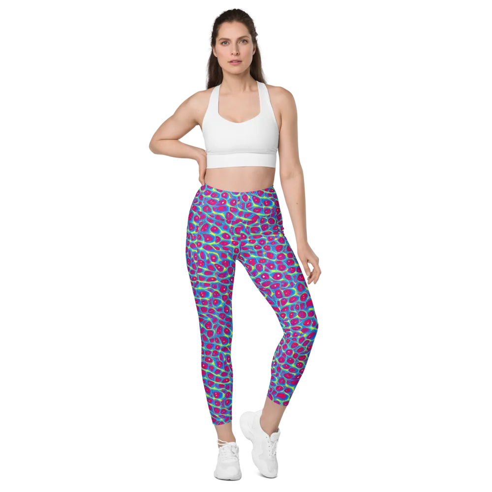 Voltage Bloom on Leggings with Pockets — Front
