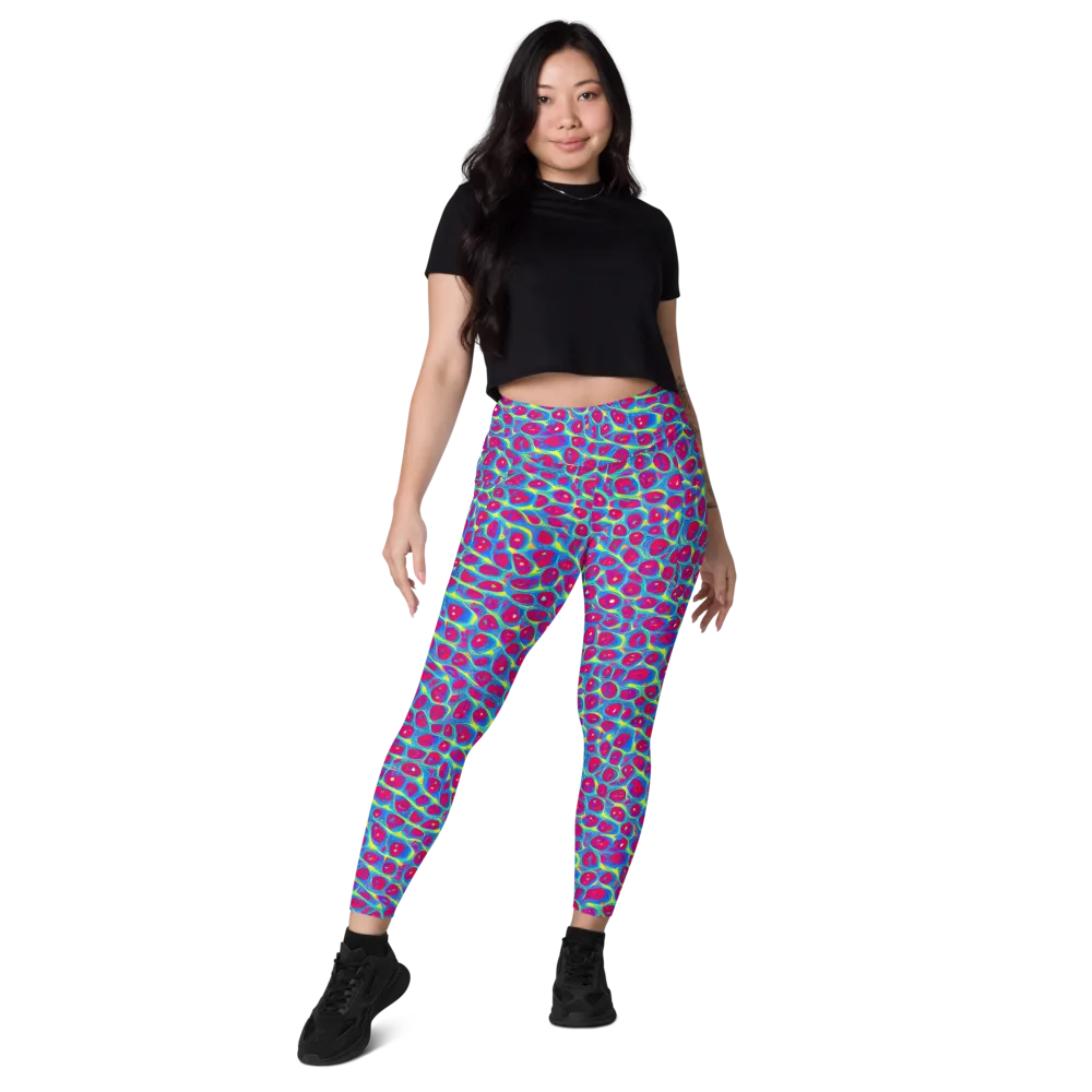 Voltage Bloom on Leggings with Pockets — Front