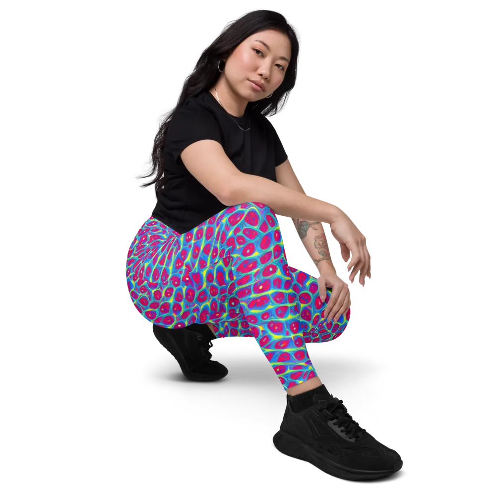 Voltage Bloom on Leggings with Pockets — Right Front