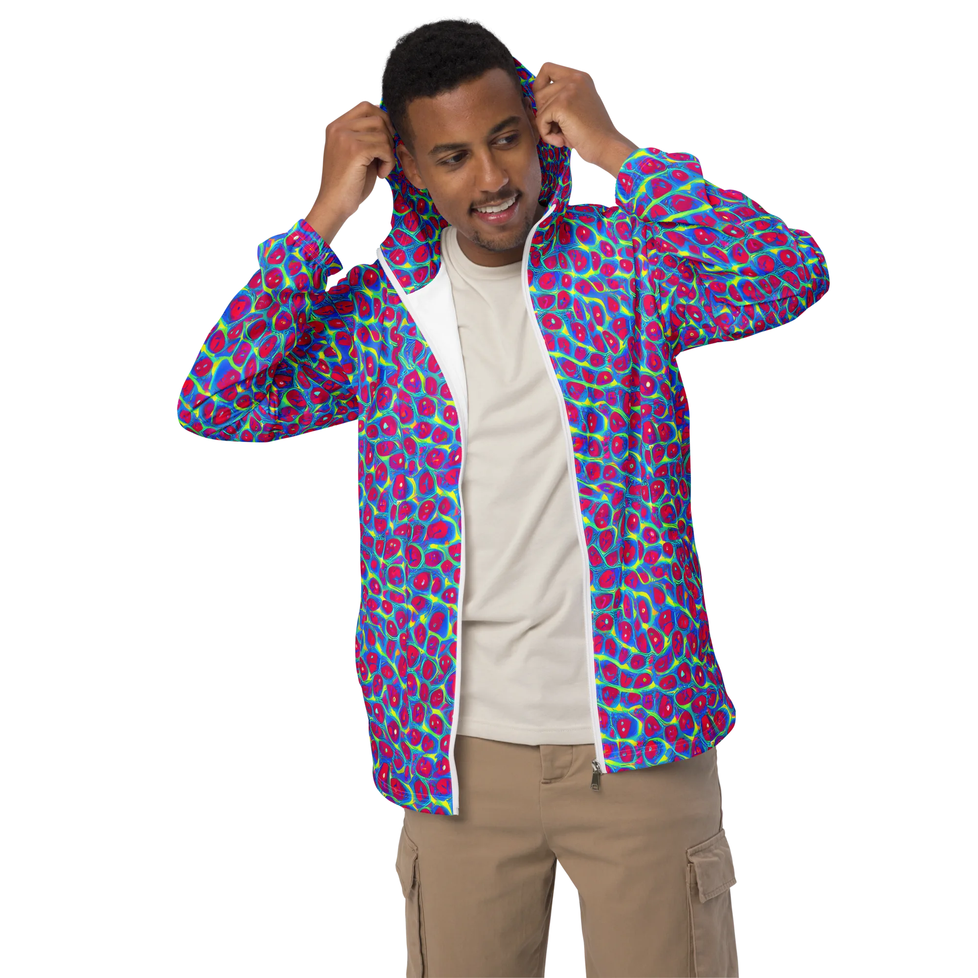 Voltage Bloom on Men's Windbreaker — Front