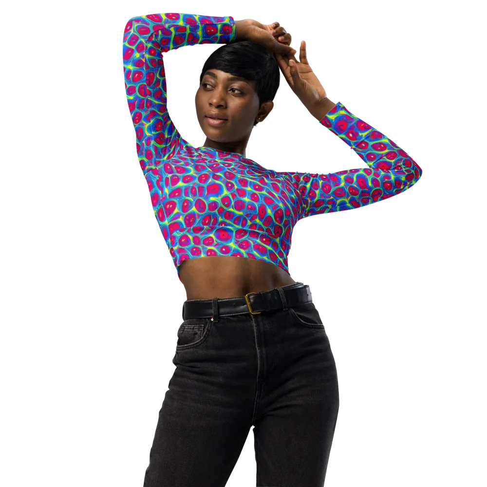 Voltage Bloom on Long Sleeve Crop Top — Front