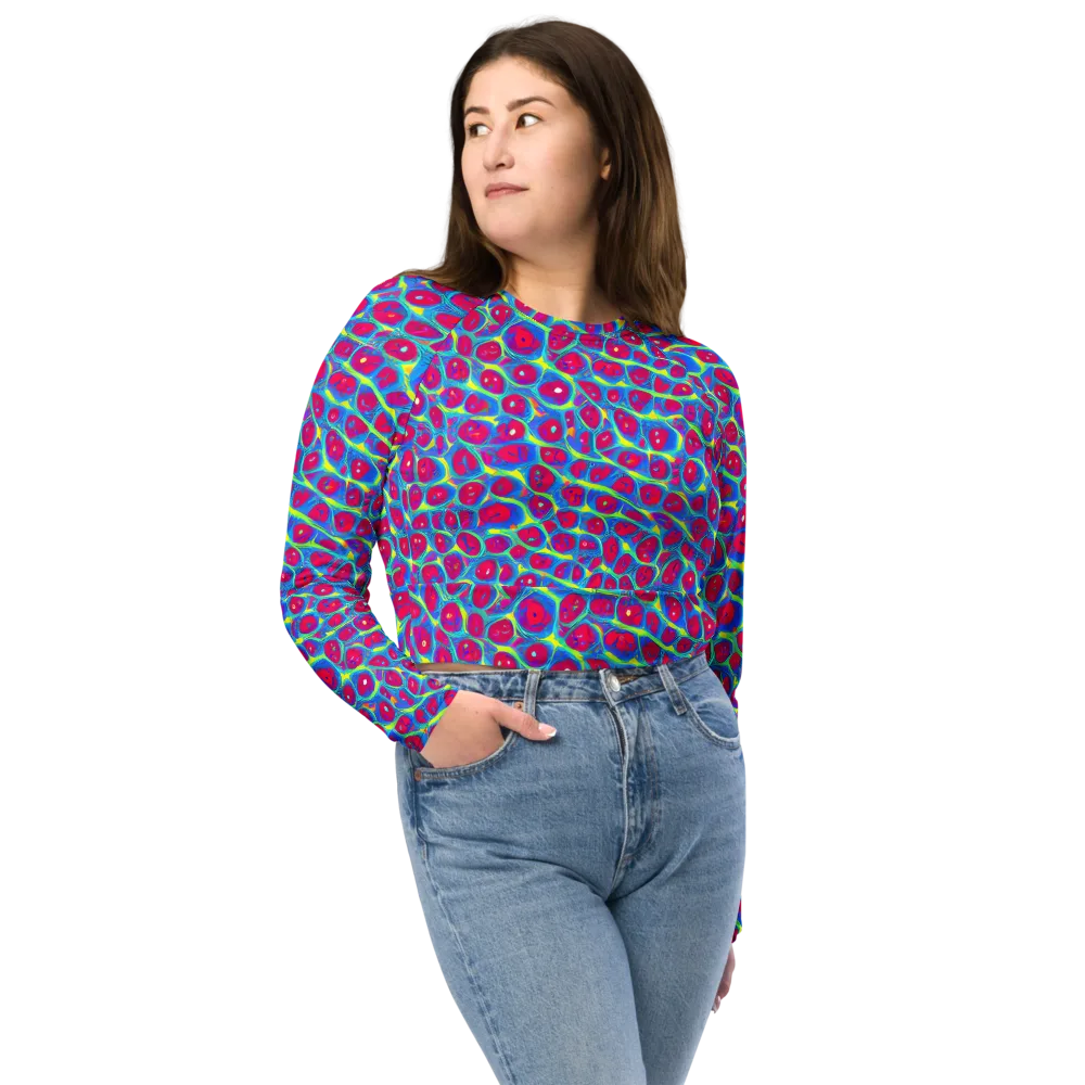 Voltage Bloom on Long Sleeve Crop Top — Front