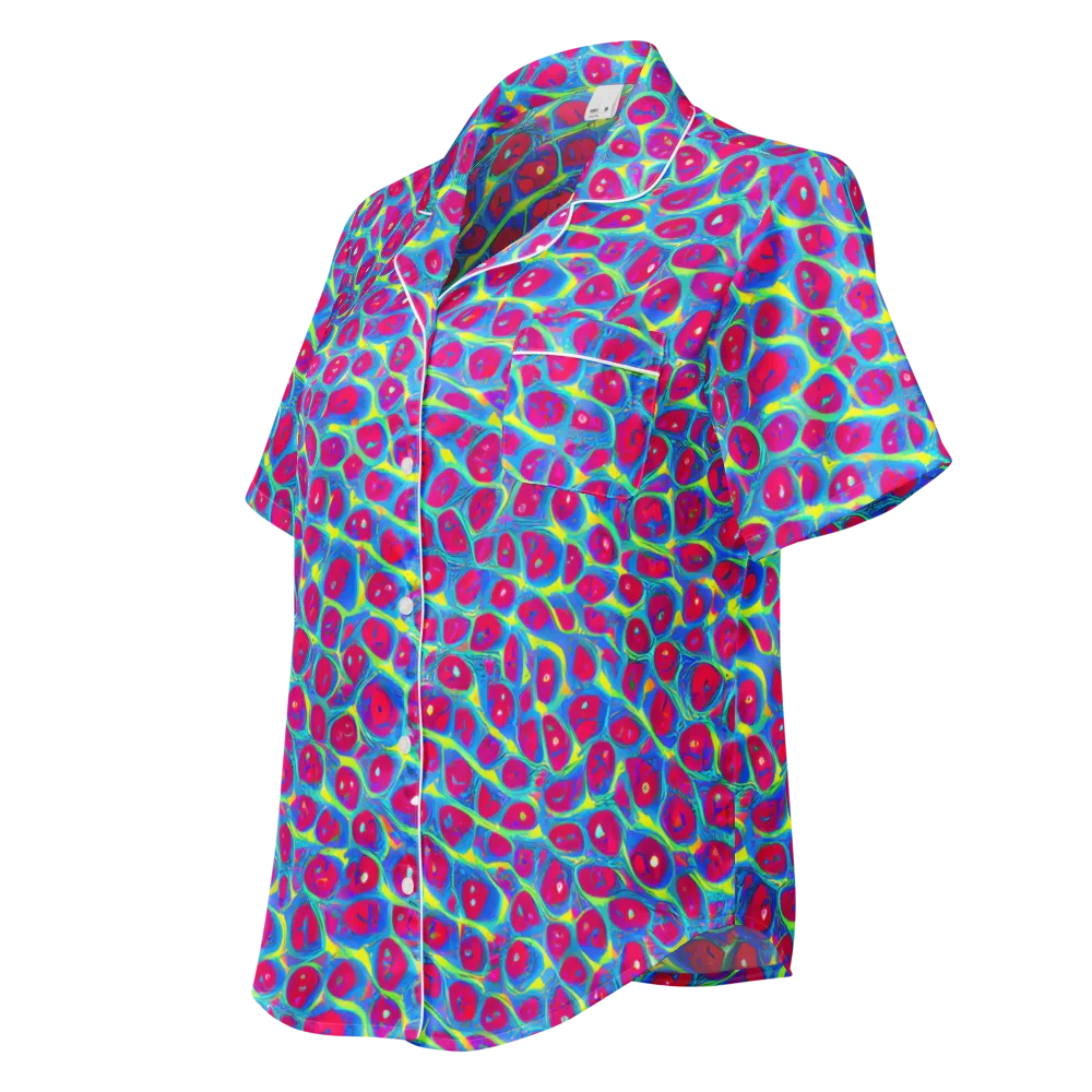 Voltage Bloom on Women's Short Sleeve Pajama Top — Left Front