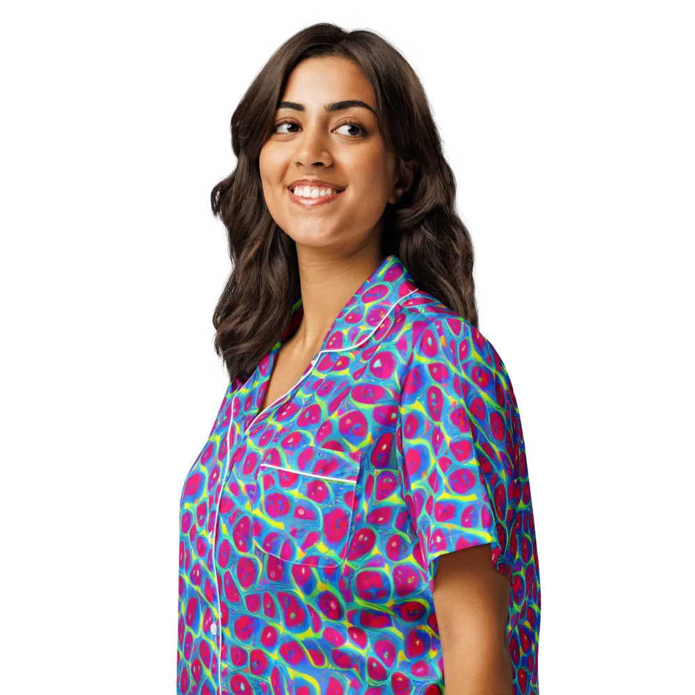 Voltage Bloom on Women's Short Sleeve Pajama Top — Left Front