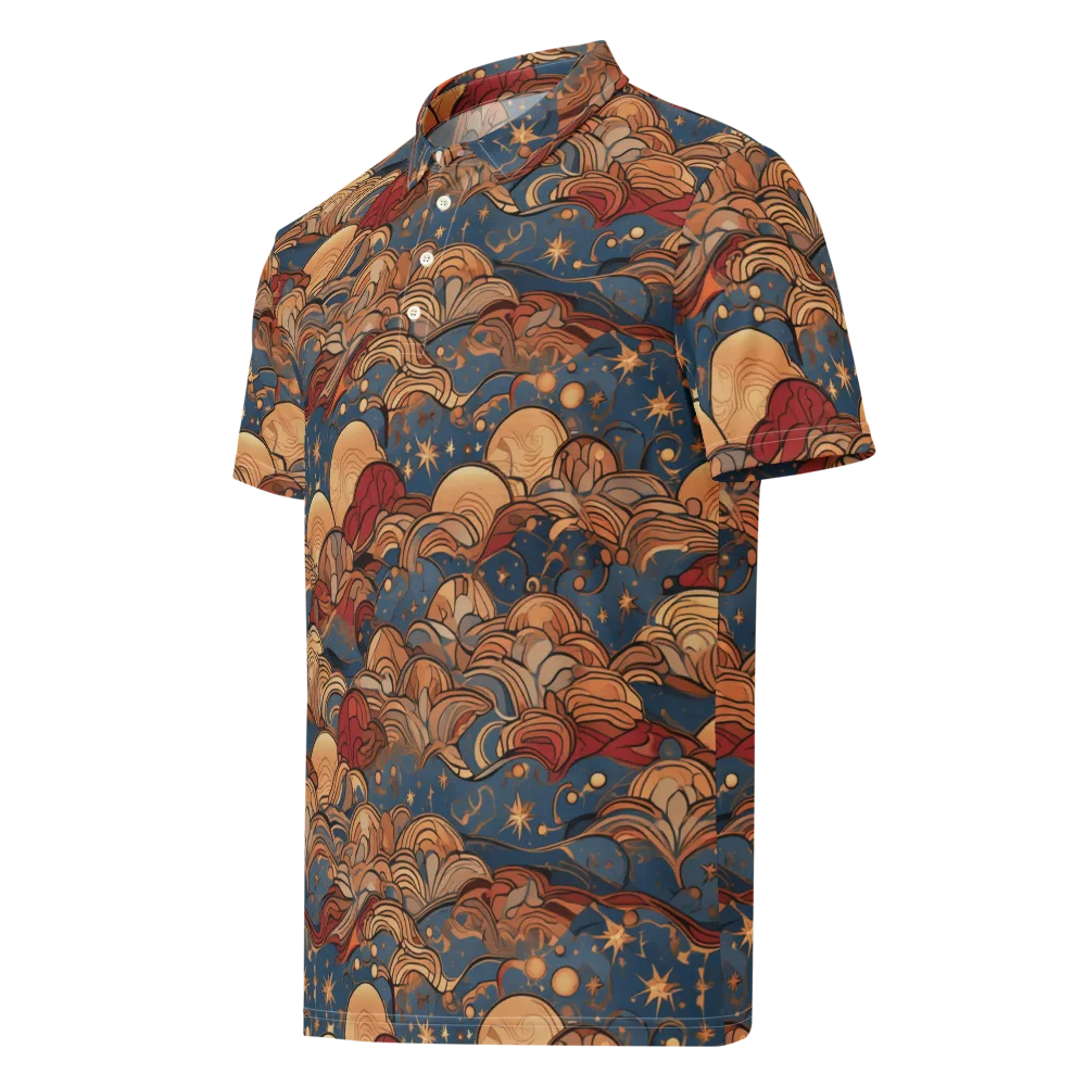 Celestial Shell Tide on Men's Slim Fit Polo Shirt — Left Front