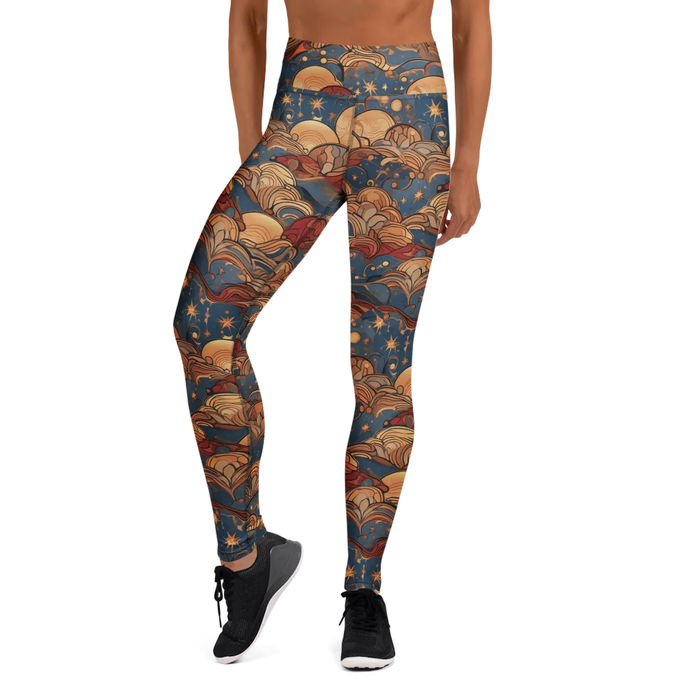 Celestial Shell Tide on Yoga Leggings — Front
