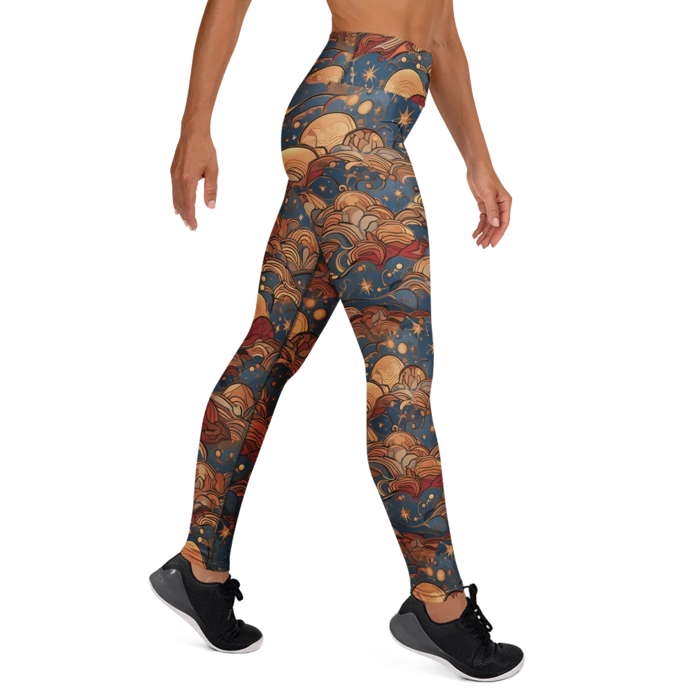 Celestial Shell Tide on Yoga Leggings — Right