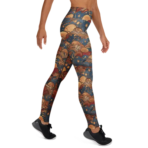 Celestial Shell Tide on a Yoga Leggings