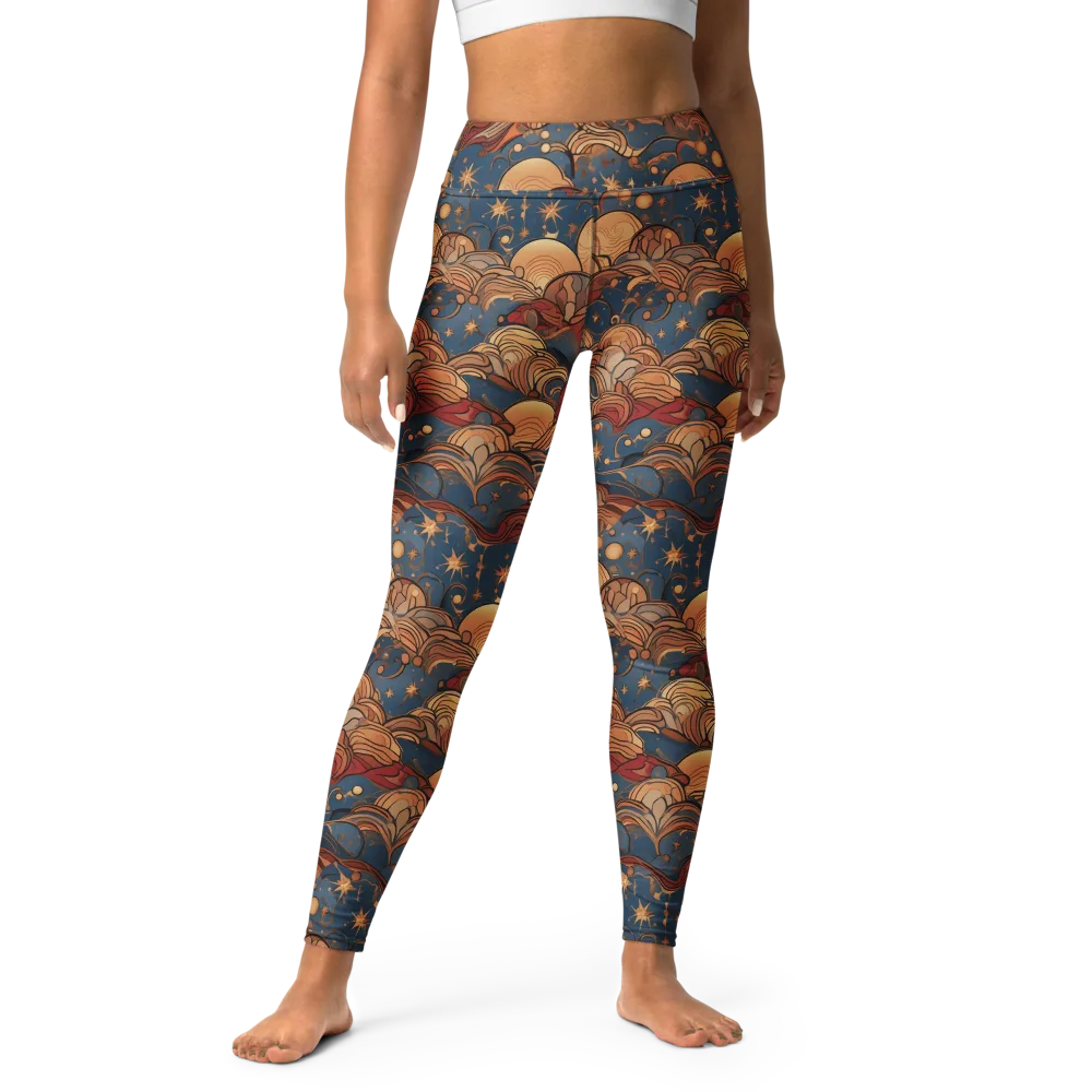 Celestial Shell Tide on Yoga Leggings — Front