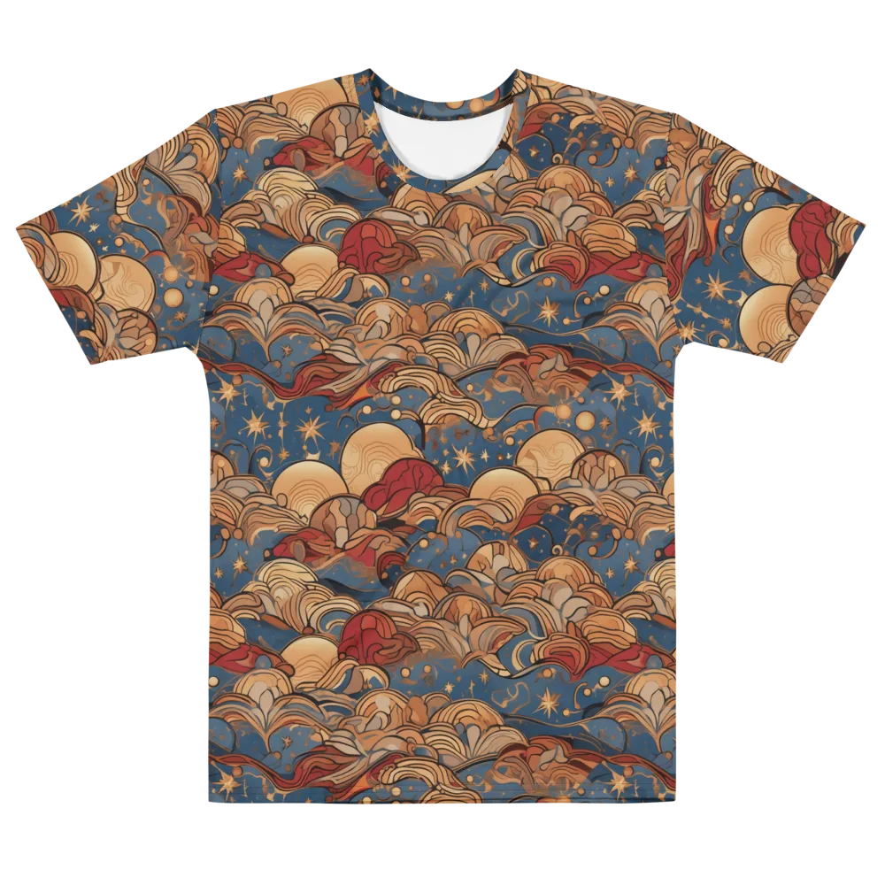 Celestial Shell Tide on Men's Cotton Crew Neck T-Shirt — Front