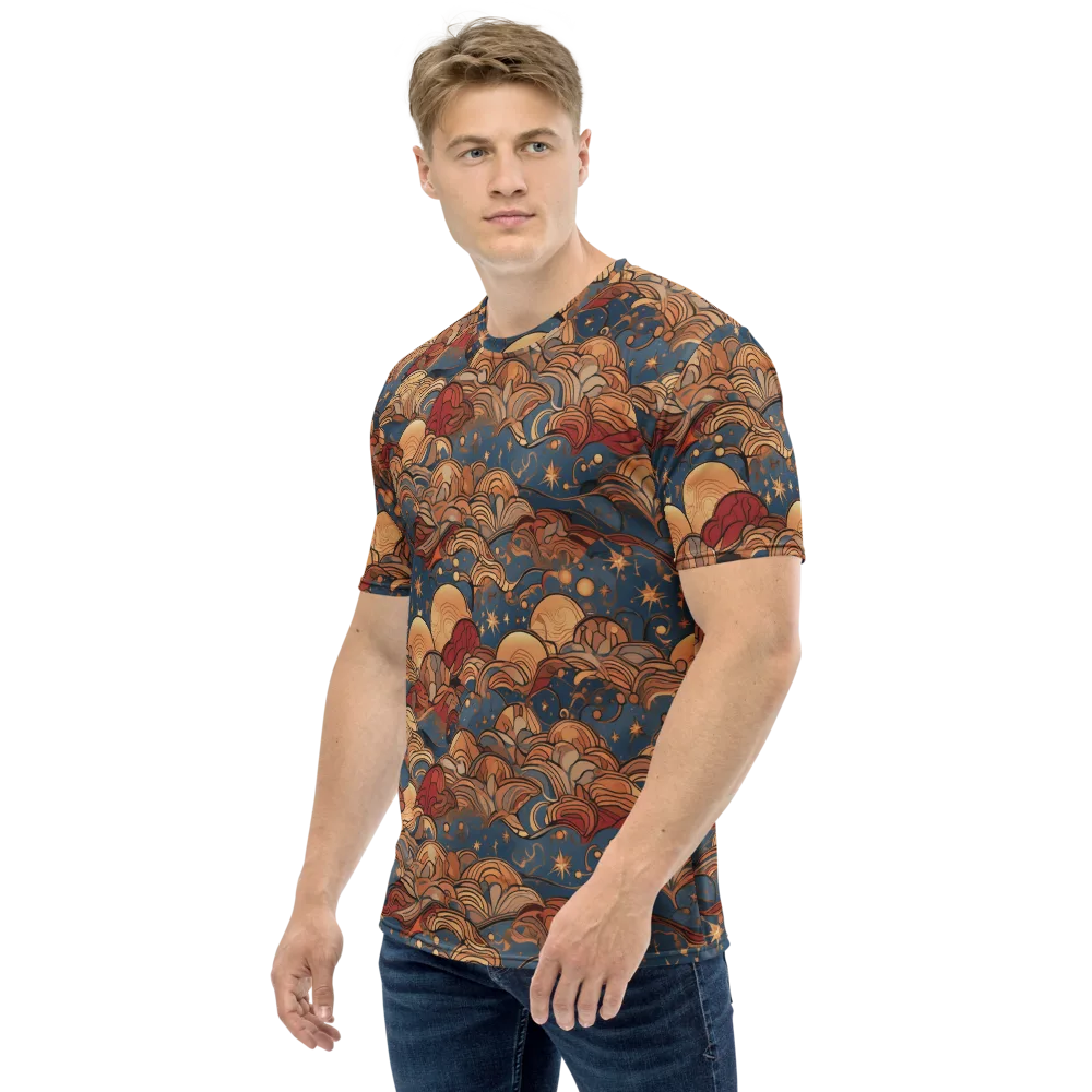 Celestial Shell Tide on Men's Crew Neck T-Shirt — Left