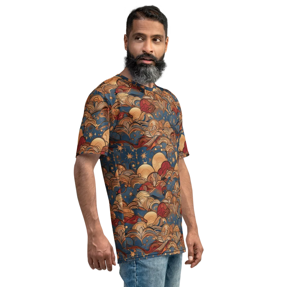 Celestial Shell Tide on Men's Crew Neck T-Shirt — Right