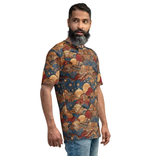 Celestial Shell Tide on a Men's Crew Neck T-Shirt