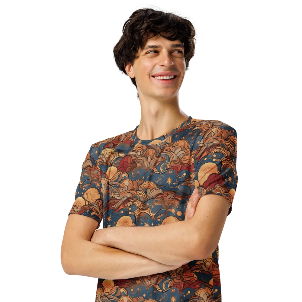 Celestial Shell Tide on Men's Crew Neck T-Shirt — Left Front
