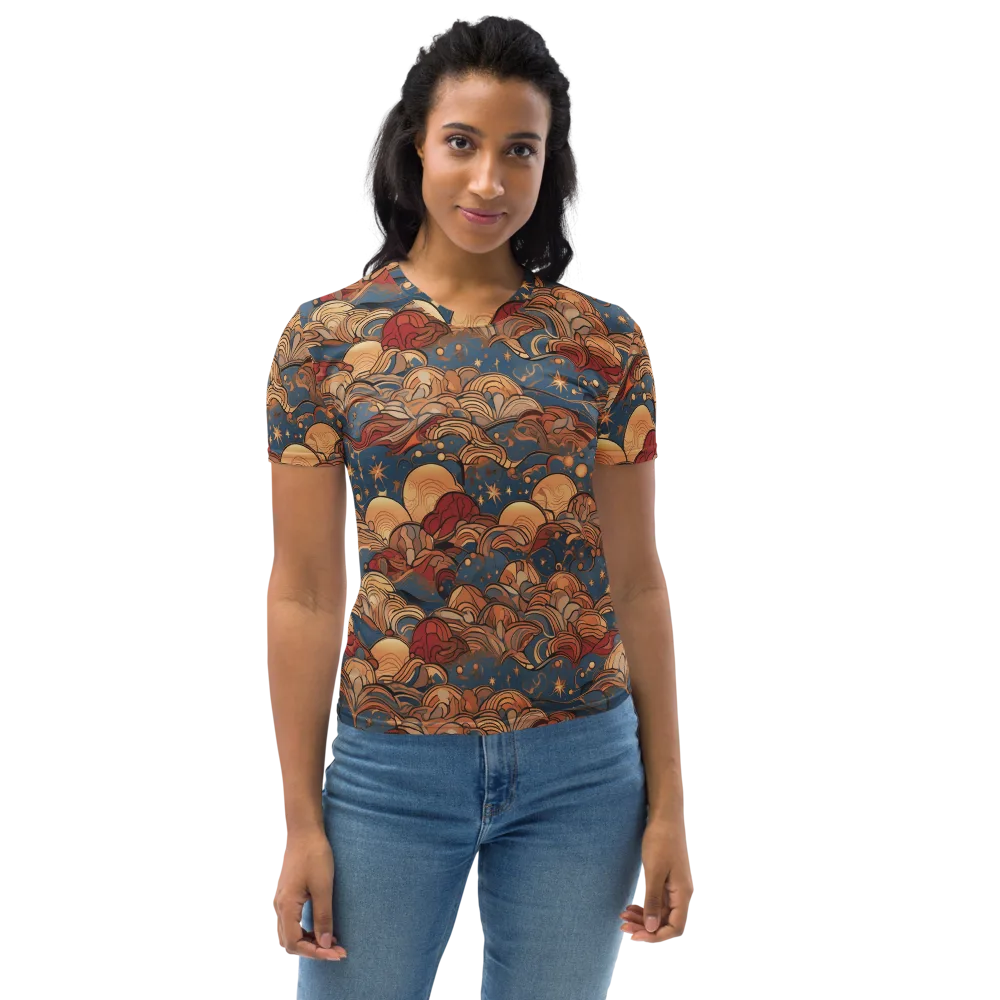 Celestial Shell Tide on Women's Crew Neck T-Shirt — Front