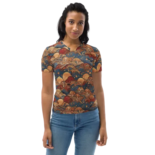 Celestial Shell Tide on a Women's Crew Neck T-Shirt