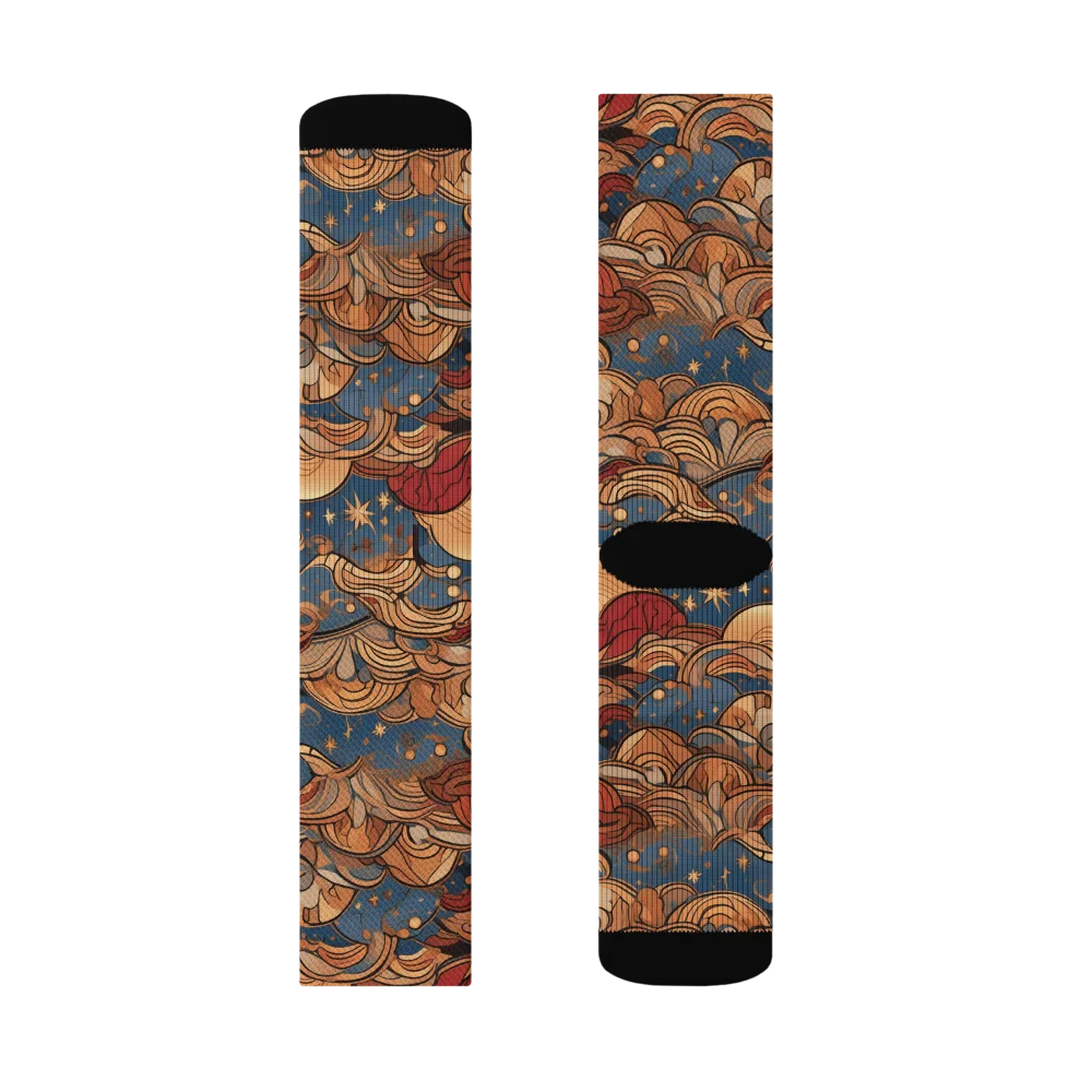Celestial Shell Tide on Socks — Right Sock