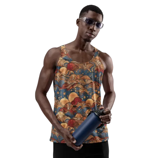 Celestial Shell Tide on a Men's Tank Top