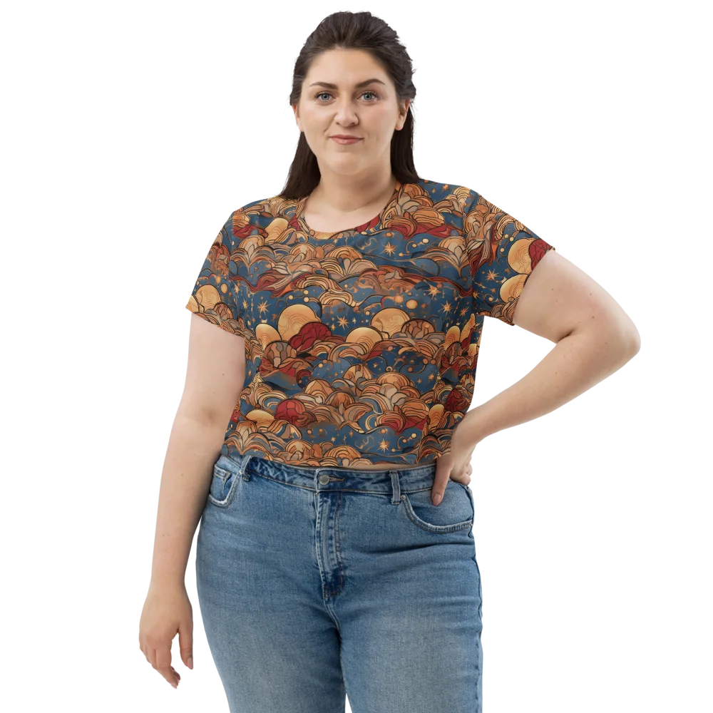 Celestial Shell Tide on Crop Tee — Front
