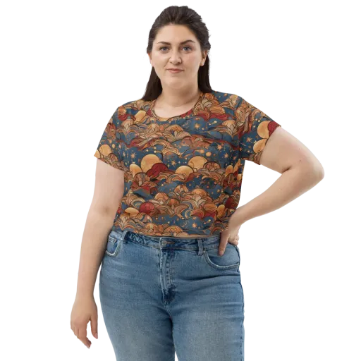 Celestial Shell Tide on a Crop Tee
