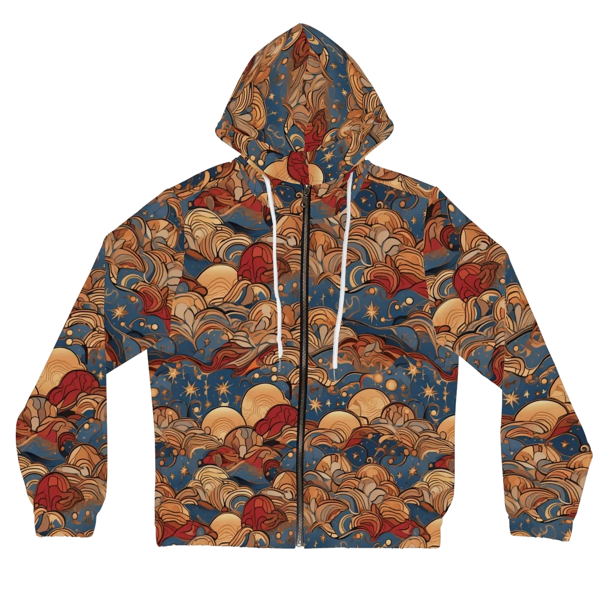 Celestial Shell Tide on Women's Full-Zip Hoodie — Front
