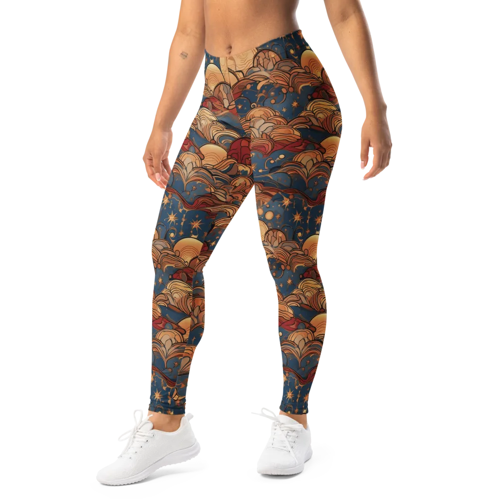 Celestial Shell Tide on Leggings — Left Front