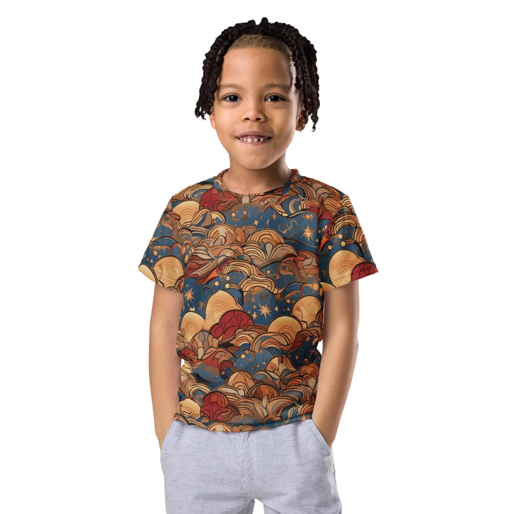 Celestial Shell Tide on Kids Crew Neck T-Shirt — Front
