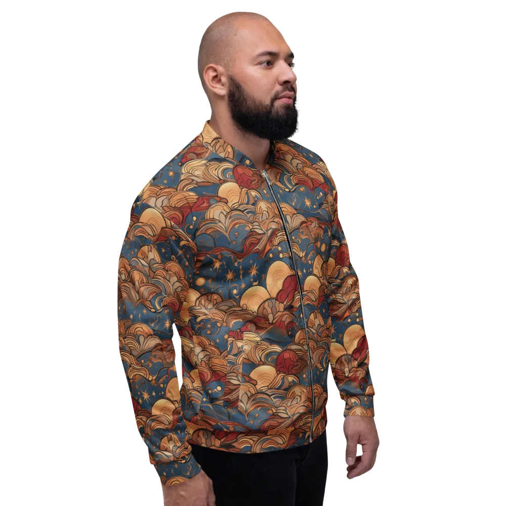 Celestial Shell Tide on Bomber Jacket — Right