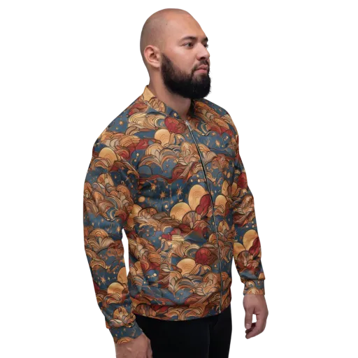 Celestial Shell Tide on a Bomber Jacket