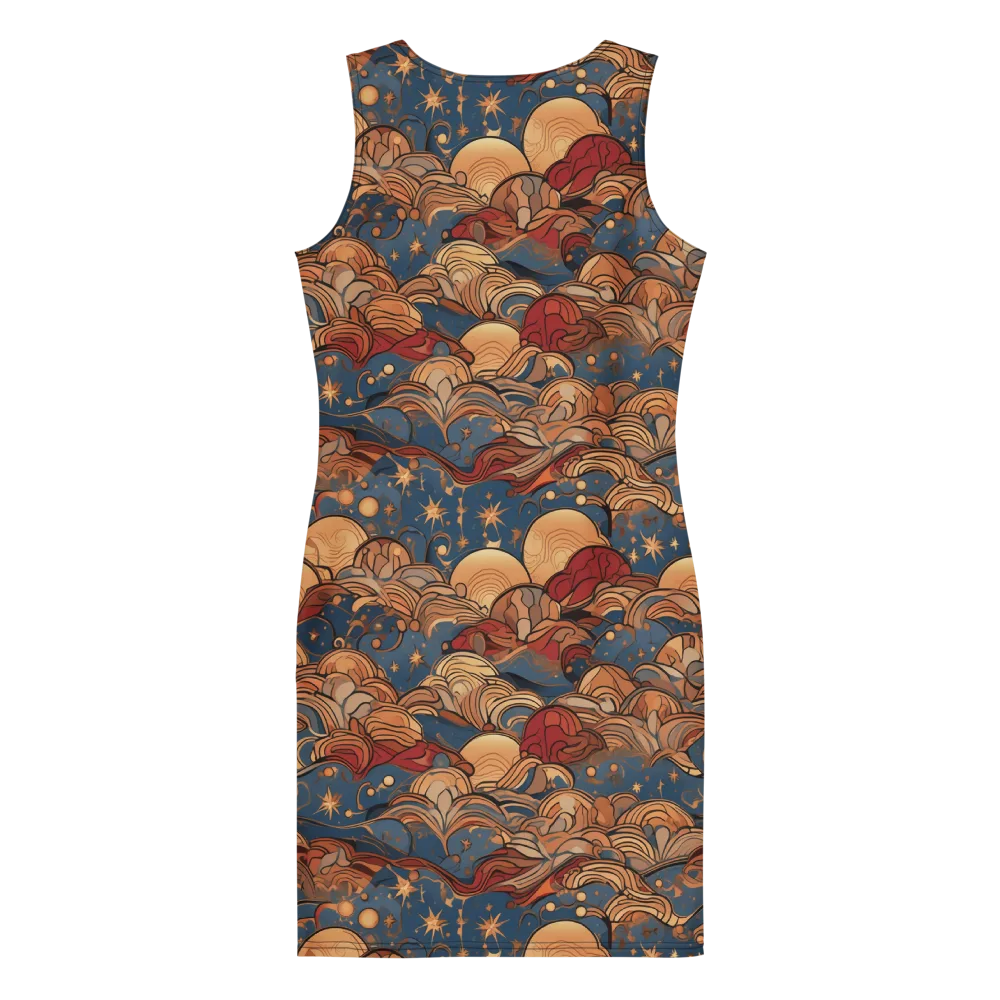 Celestial Shell Tide on Bodycon Dress — Back