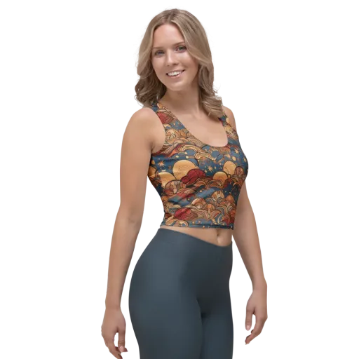 Celestial Shell Tide on a Crop Top