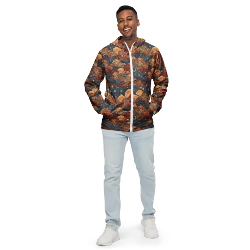 Celestial Shell Tide on a Men's Windbreaker