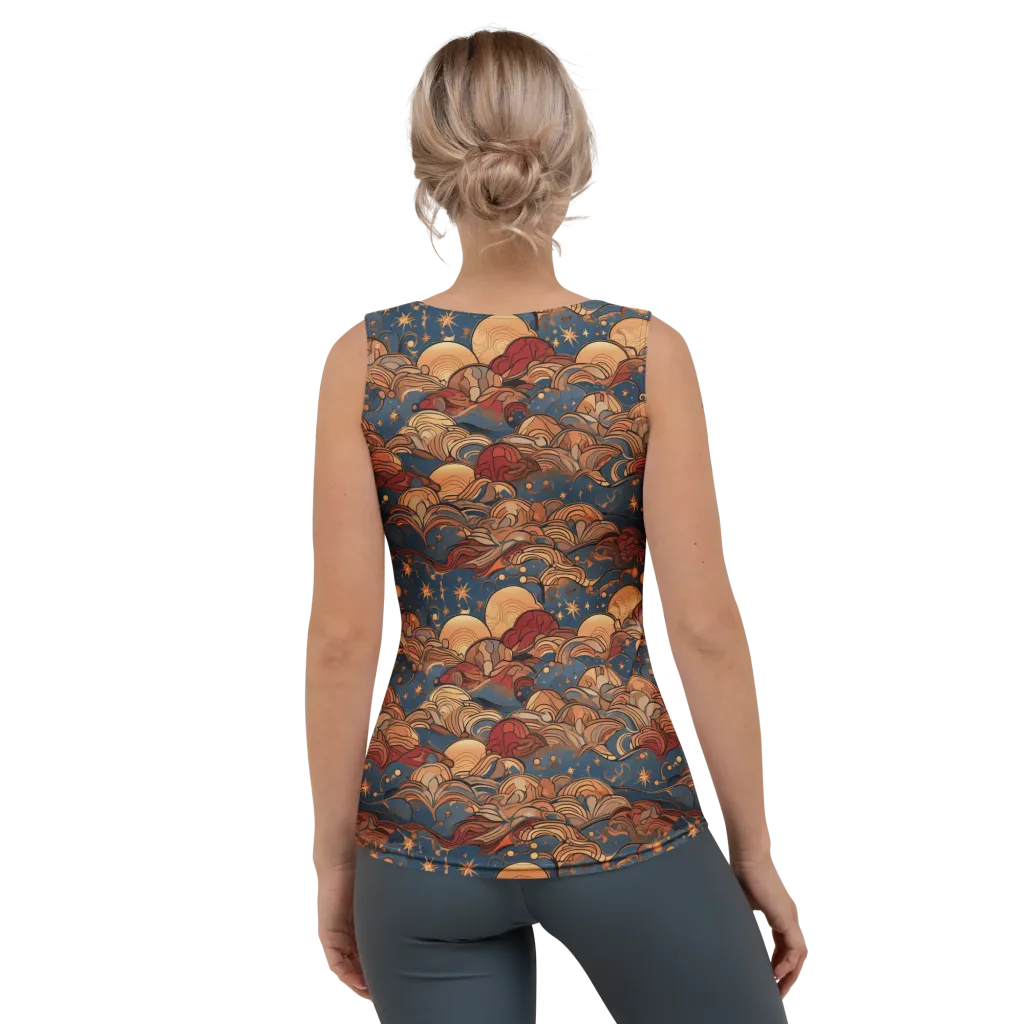 Celestial Shell Tide on Women's Tank Top — Back