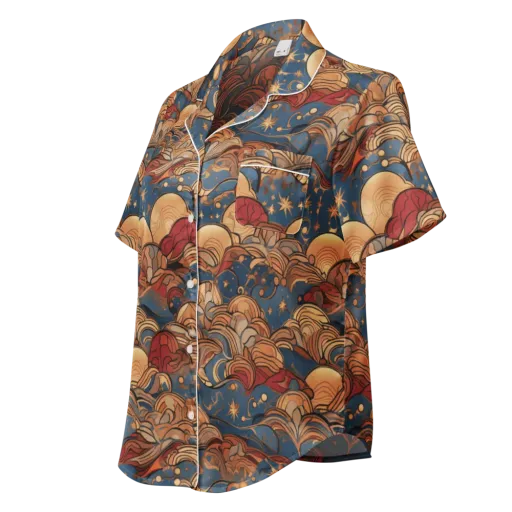 Celestial Shell Tide on a Women's Short Sleeve Pajama Top