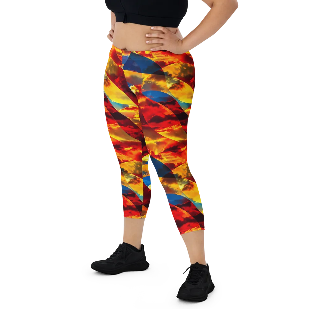Sundown Kaleidoscope on Capri Leggings — Front