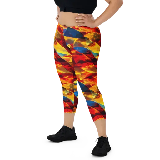 Sundown Kaleidoscope on a Capri Leggings